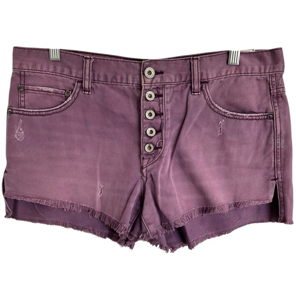 Free People‎ Size 24 Actual 28 Runaway Cut Off Boyfriend Denim Button Fly Shorts - Picture 1 of 6